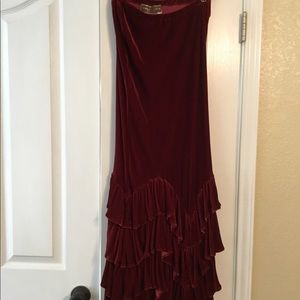 Double D Ranch Cranberry Velvet skirt